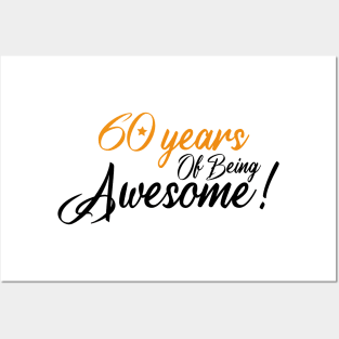 Celebration of 60 Years Of Being Awesome, Happy birthday, Family Brithday Design Posters and Art